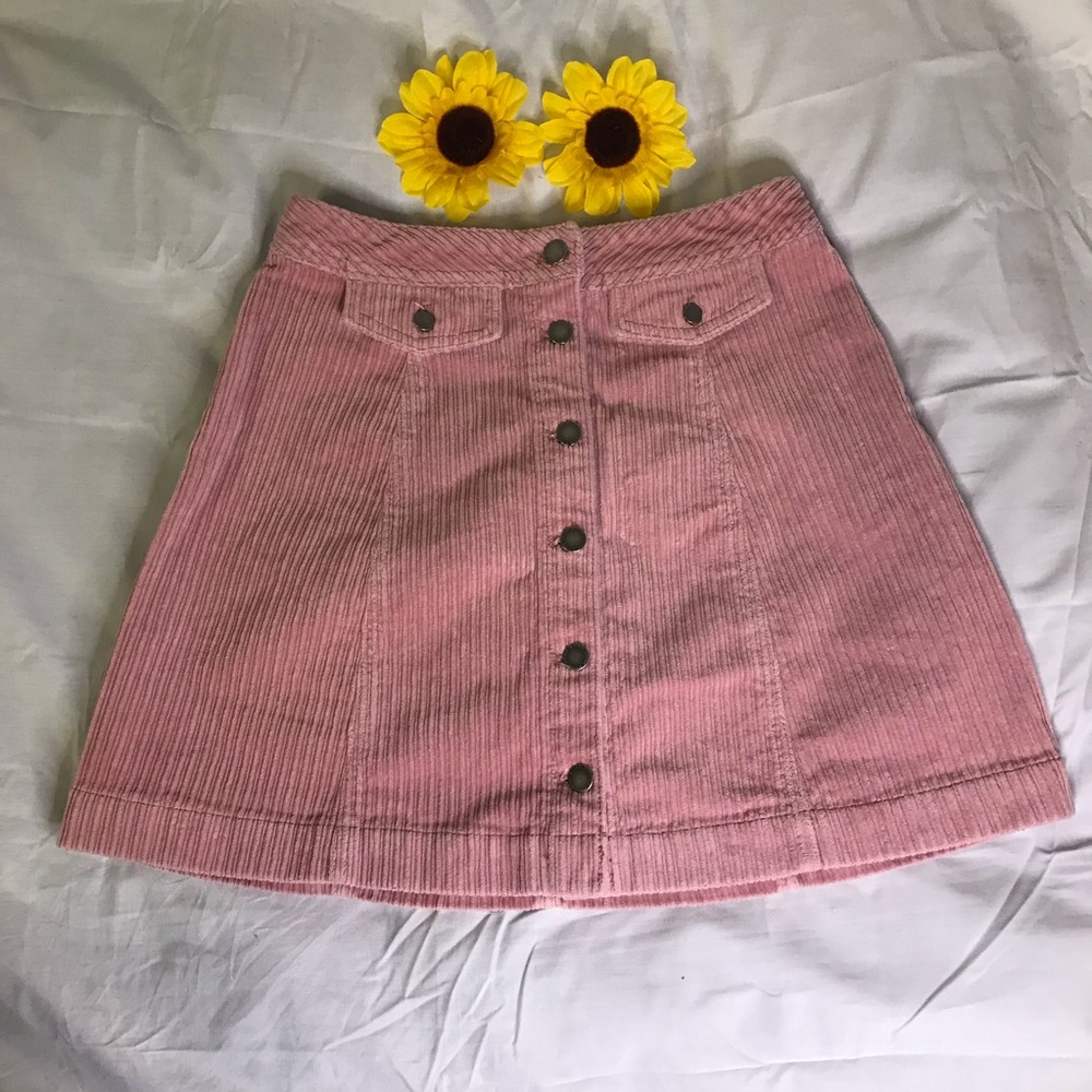 Blush pink ribbed skirt
